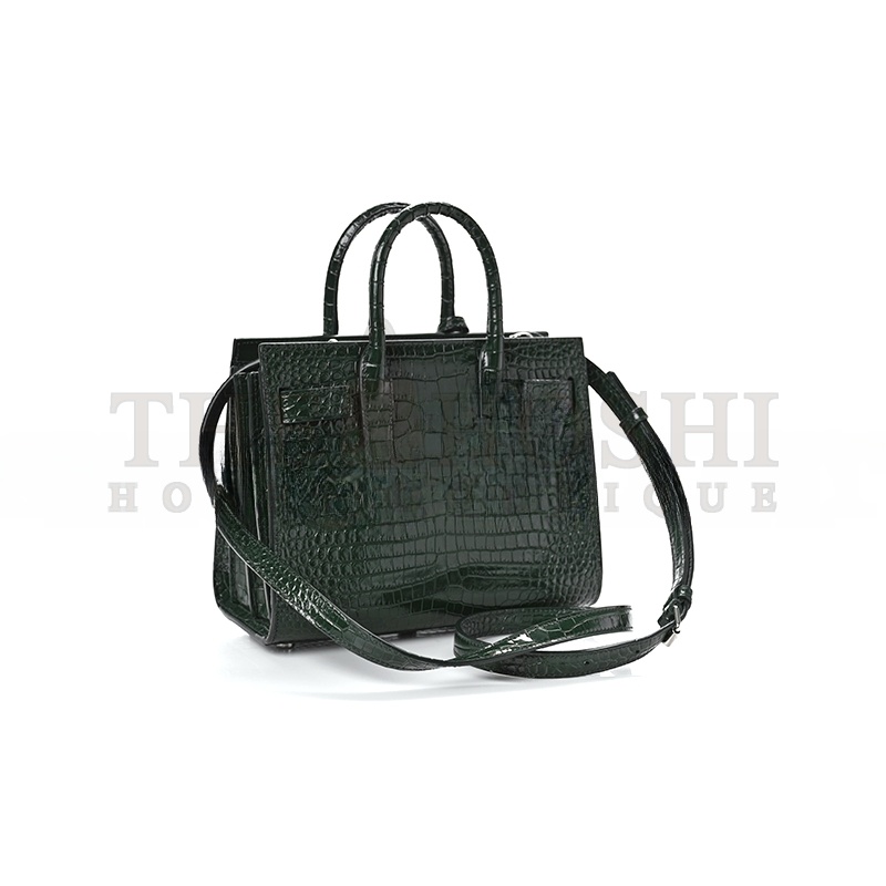 Y51 SAC DE JOUR CROC EMBOSSED DARK GREEN 1256125 (26*20.5*12.5cm) Master Quality